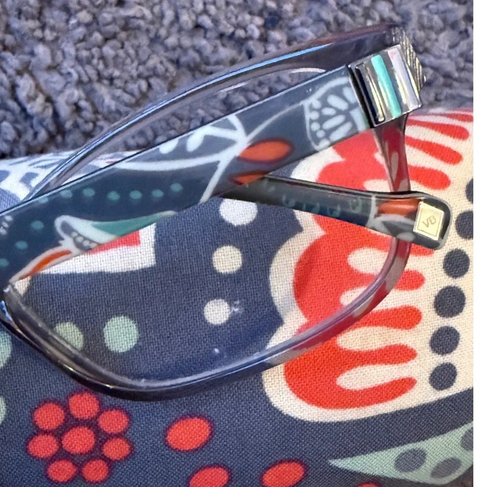 Vera Bradley Womens Grey Nomadic Floral Paisley Eyeglass‎ Frames with Hard Case